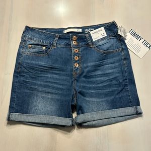 !iT jeans jean shorts HELENA high rise relaxed shorts 5” women size 12